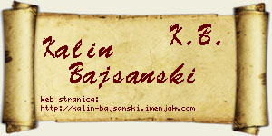 Kalin Bajšanski vizit kartica